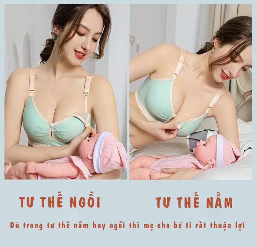 Áo bra cho con bú Cotton nâng ngực