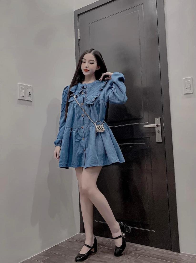 Váy bầu nhung babydoll