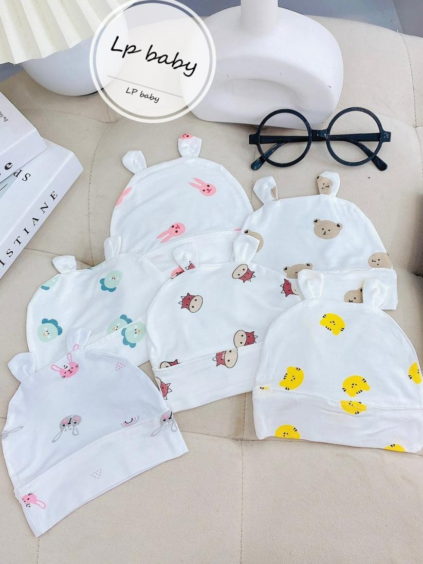 Set 2 mũ sơ sinh thun lạnh